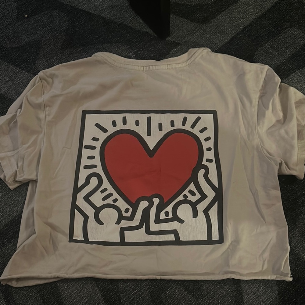 Keith Haring TALENTLESS Cream Boxy Crop T-Shirt